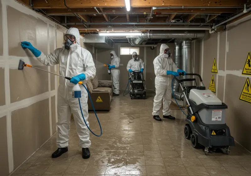 Basement Moisture Removal and Structural Drying process in Deer Park, WA